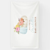 Little Pumpkin Herfst Baby shower gepersonaliseerd Spandoek (Verticaal)