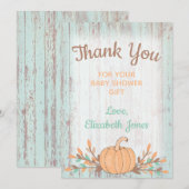 Little Pumpkin Herfst Baby shower Hartelijk dank Bedankkaart (Voorkant / Achterkant)