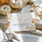 Little Pumpkin Herfst Baby shower Hartelijk dank Informatiekaartje