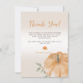 Little Pumpkin Herfst Baby shower Hartelijk dank Kaart (Voorkant)