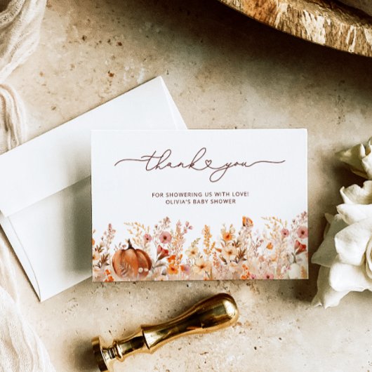 Little Pumpkin Herfst Baby shower Hartelijk dank Kaart