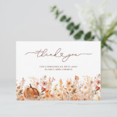 Little Pumpkin Herfst Baby shower Hartelijk dank Kaart (Staand voorkant)