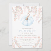 Little Pumpkin Herfst Baby shower Invitation Boy Kaart (Voorkant)