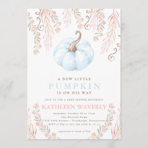 Little Pumpkin Herfst Baby shower Invitation Boy Kaart