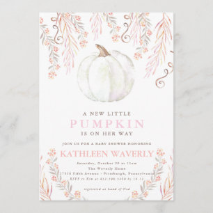 Little Pumpkin Herfst Baby shower Invitation Girl Kaart