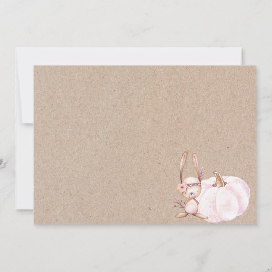 Little Pumpkin Herfst Baby shower Invitation Girl Kaart (Achterkant)