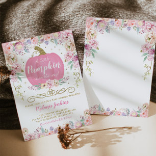 Little Pumpkin Herfst Baby shower Invitation Girl Kaart