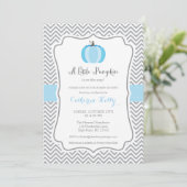 Little Pumpkin Herfst Baby shower Invitation, Jong Kaart (Staand voorkant)