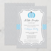 Little Pumpkin Herfst Baby shower Invitation, Jong Kaart (Voorkant / Achterkant)