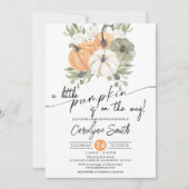 Little Pumpkin Herfst Baby shower Invitation Kaart (Voorkant)
