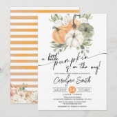 Little Pumpkin Herfst Baby shower Invitation Kaart (Voorkant / Achterkant)
