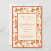Little Pumpkin Herfst Baby shower Invitation Kaart (Voorkant)