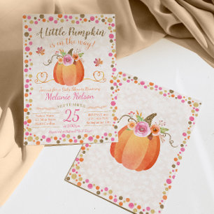 Little Pumpkin Herfst Baby shower Invitation Kaart