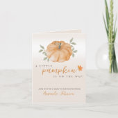 Little Pumpkin Herfst Baby shower Oranje Uitnodigi Aankondiging (Voorkant)