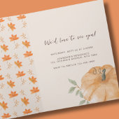 Little Pumpkin Herfst Baby shower Oranje Uitnodigi Aankondiging