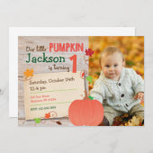 Little Pumpkin Herfst Birthday Invitation Kaart (Voorkant / Achterkant)