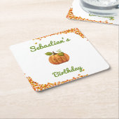 Little Pumpkin Herfst Birthday Kartonnen Onderzetters (Schuin)