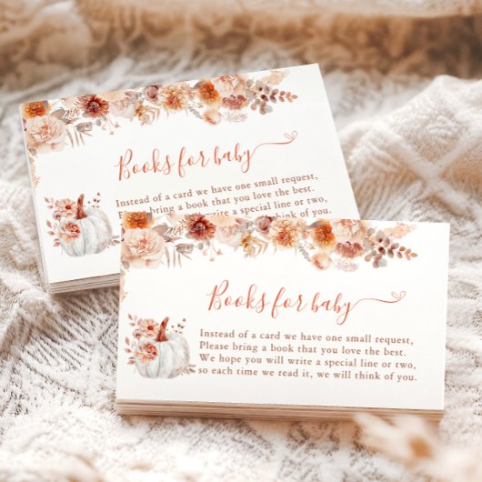 Little Pumpkin Herfst Bloemen Boeken voor Baby Informatiekaartje