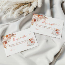 Little Pumpkin Herfst Bloemen Luier Raffle Informatiekaartje