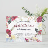 Little Pumpkin | Herfst Bloemen Verjaardagsfeest Kaart (Staand voorkant)