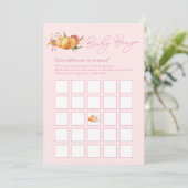 Little Pumpkin Herfst Bloemendouche Baby Bingo Kaa Kaart (Staand voorkant)