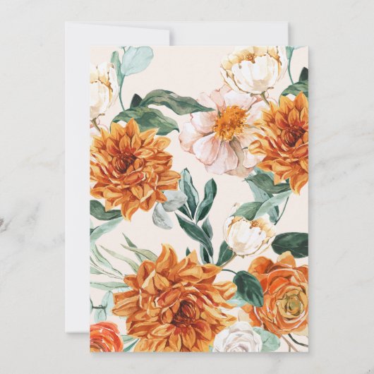 Little Pumpkin Herfst bloemenherfst Baby shower Kaart (Achterkant)