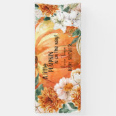 Little Pumpkin Herfst bloemenherfst Baby shower Spandoek (Verticaal)