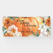 Little Pumpkin Herfst bloemenherfst Baby shower Spandoek (Horizontaal)
