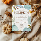 Little Pumpkin Herfst Blue Boy Baby shower Kaart