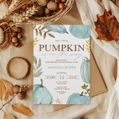 Little Pumpkin Herfst Blue Boy Baby shower Kaart