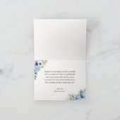 Little Pumpkin Herfst Blue Floral Boy Baby shower Bedankkaart (Binnen)