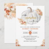 Little Pumpkin Herfst Boho Pampas Grass Baby showe Kaart (Voorkant / Achterkant)