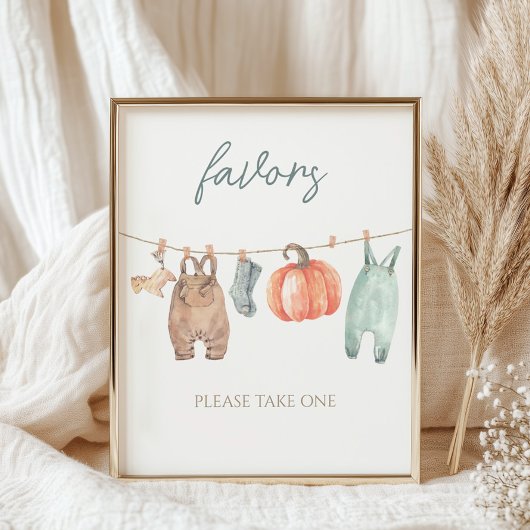 Little Pumpkin Herfst Boy Clothes Baby shower Favo Poster