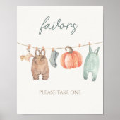 Little Pumpkin Herfst Boy Clothes Baby shower Favo Poster (Voorkant)