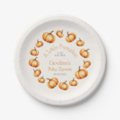 Little Pumpkin Herfst Douche Verjaardag Papieren Bordje (Voorkant)