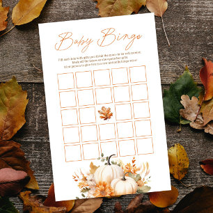 Little Pumpkin Herfst Floral Baby Bingo Shower Gam