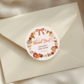 Little Pumpkin Herfst Floral Baby shower Dank u Ronde Sticker
