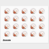 Little Pumpkin Herfst Floral Baby shower Dank u Ronde Sticker (Vel)