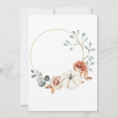 Little Pumpkin Herfst Floral Baby shower Invitatio Kaart (Achterkant)