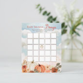 Little Pumpkin Herfst Floral Girl Baby shower Bing (Staand voorkant)