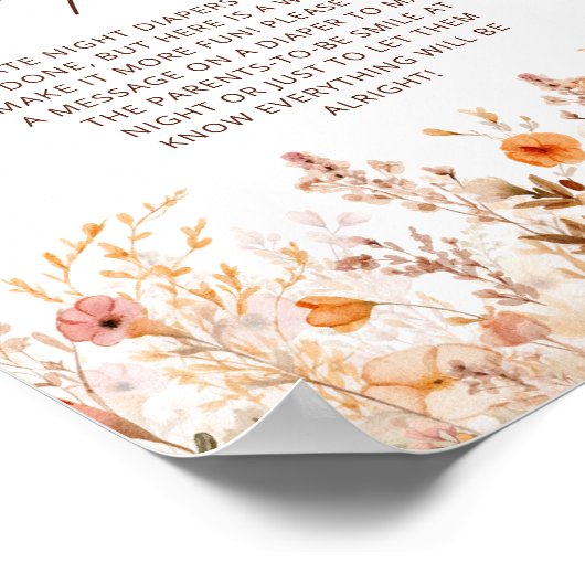 Little Pumpkin Herfst Floral Late Night Luiers Spe Poster (Hoek)