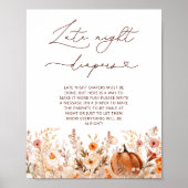 Little Pumpkin Herfst Floral Late Night Luiers Spe Poster (Voorkant)