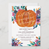 Little Pumpkin Herfst Floral Waterverf Verjaardag Kaart (Voorkant)