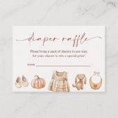 Little Pumpkin Herfst Girl Baby shower Diaper Raff Informatiekaartje (Voorkant)