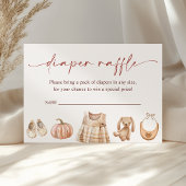 Little Pumpkin Herfst Girl Baby shower Diaper Raff Informatiekaartje
