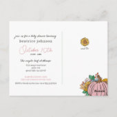 Little Pumpkin Herfst Girl Baby shower Uitnodiging (Achterkant)