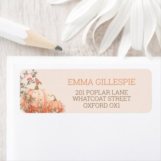 Little Pumpkin Herfst Herfst Baby shower Adres Etiket (Insitu)