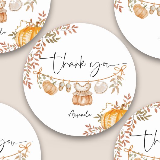 Little Pumpkin Herfst herfst Baby shower dank u Ronde Sticker