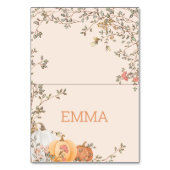 Little Pumpkin Herfst Herfst Baby shower Place Car Kaart (Voorkant)