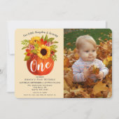 Little Pumpkin Herfst Herfst Eerste Verjaardag Fot Kaart (Voorkant)